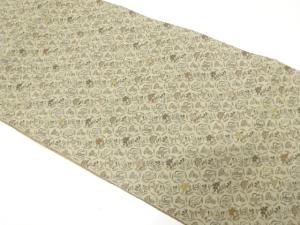 アンティーク　草花に抽象模様織り出し名古屋帯（着用可）